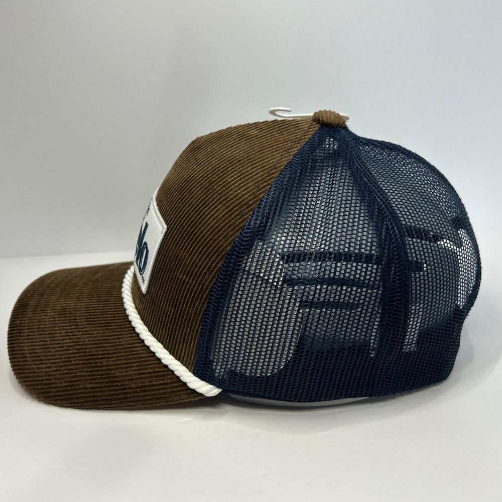 Modelo Cerveza Brown Corduroy Navy Mesh Rope Trucker Hat Snapback Cap New - Picture 4 of 9